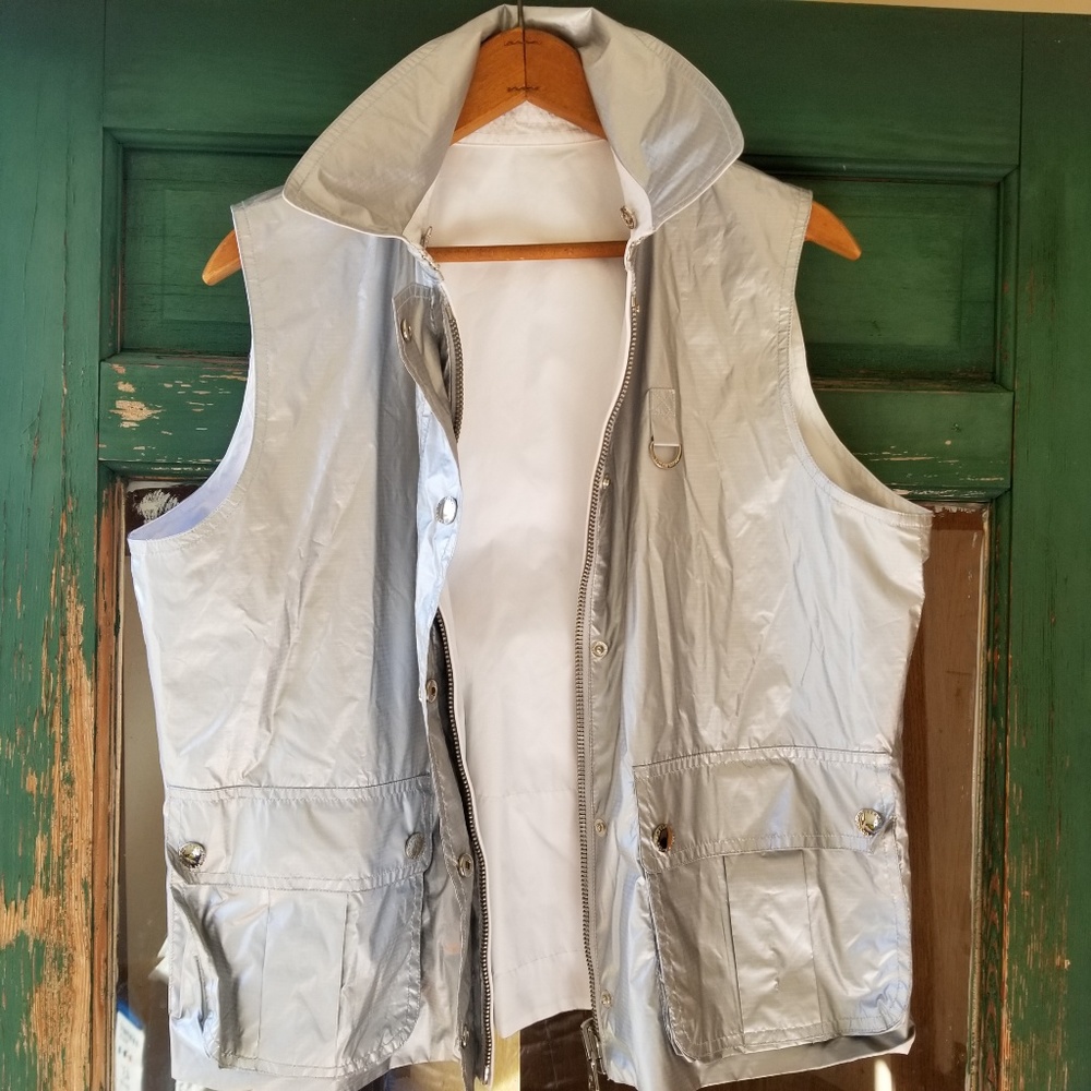 RALPH LAUREN Reversible Silver/White Nylon